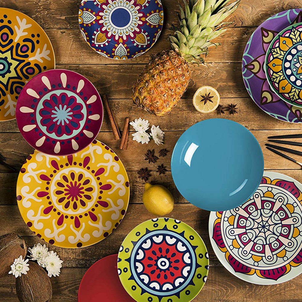 Acquista online Etno Mandala Table Set, Porcelain, Multicolored, 18 Units Excelsa